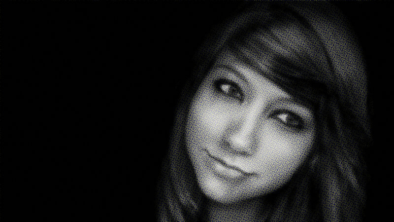 black and white portrait of woman