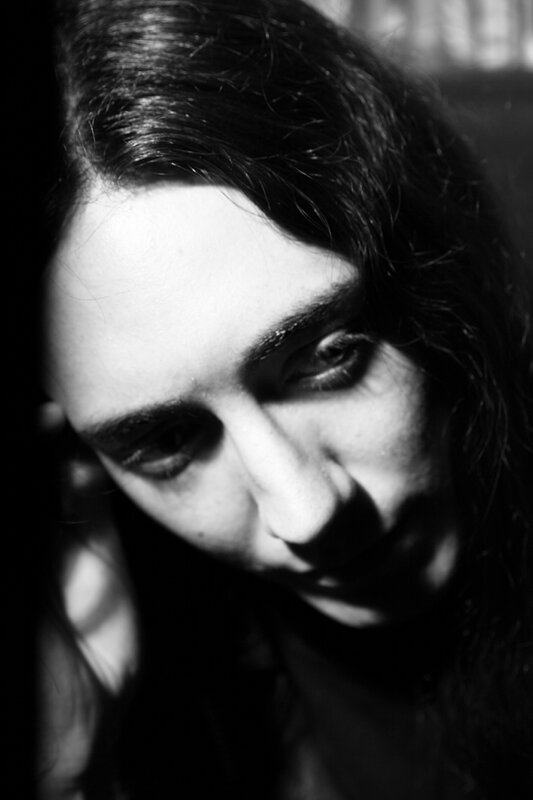 black and white portrait of woman