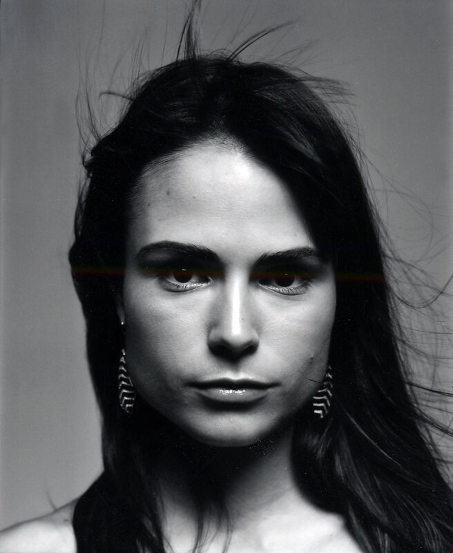 black and white portrait of woman