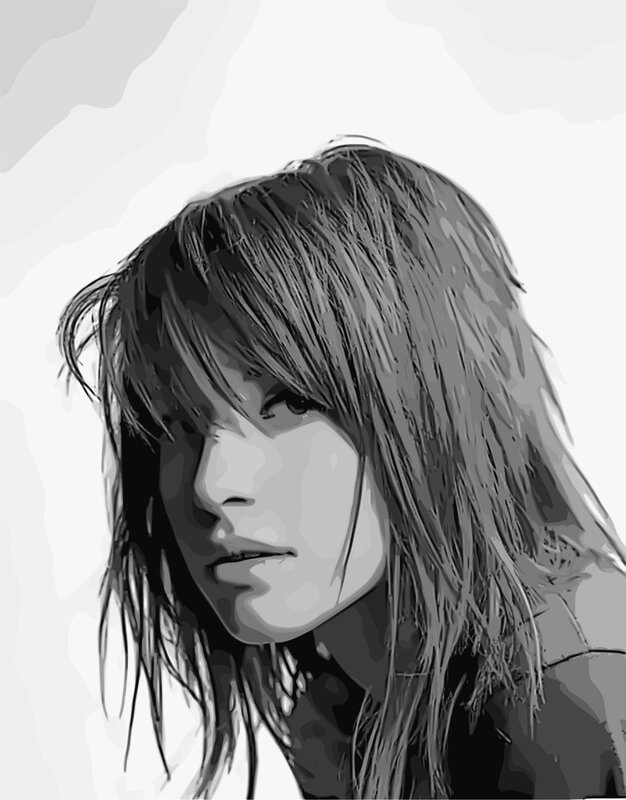 black and white portrait of woman