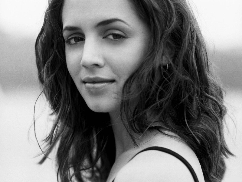 black and white portrait of woman