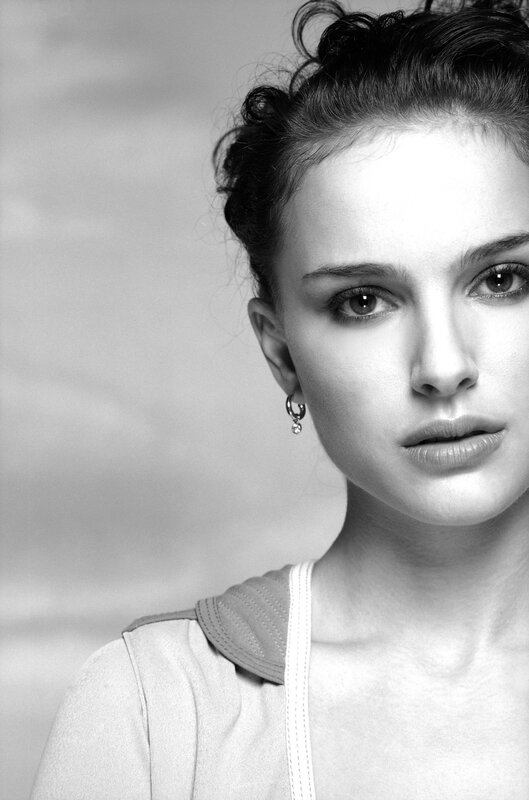 black and white portrait of woman
