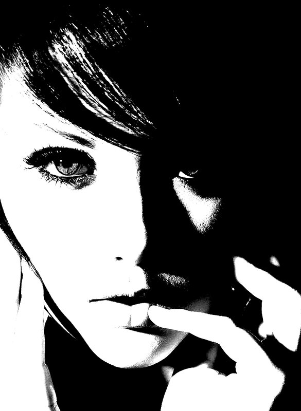 black and white portrait of woman