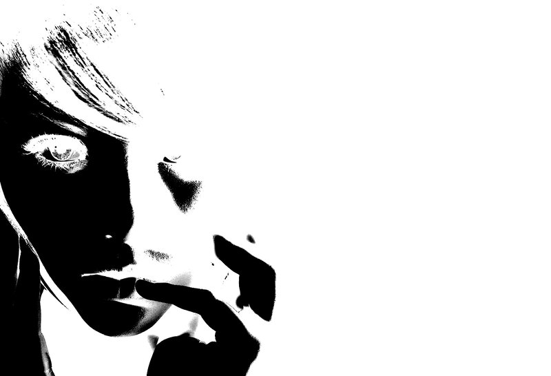 black and white portrait of woman