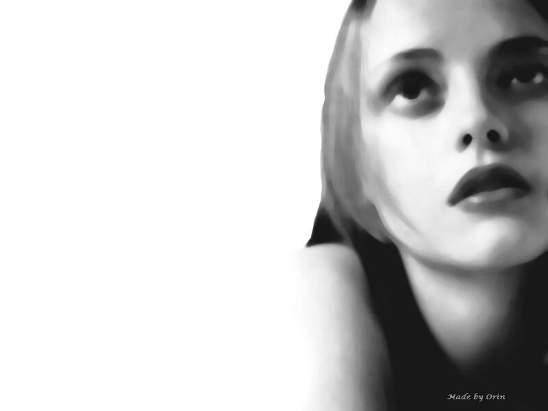 black and white portrait of woman