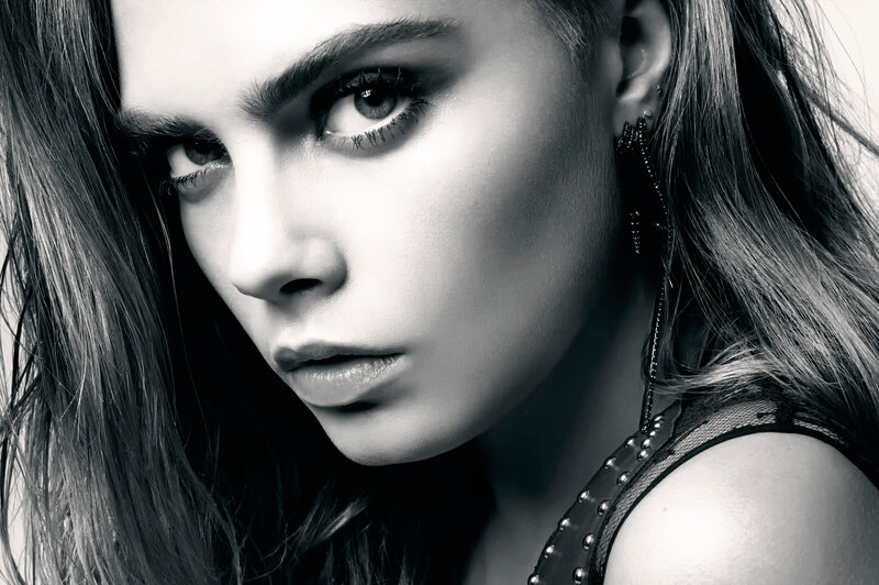 black and white portrait of woman