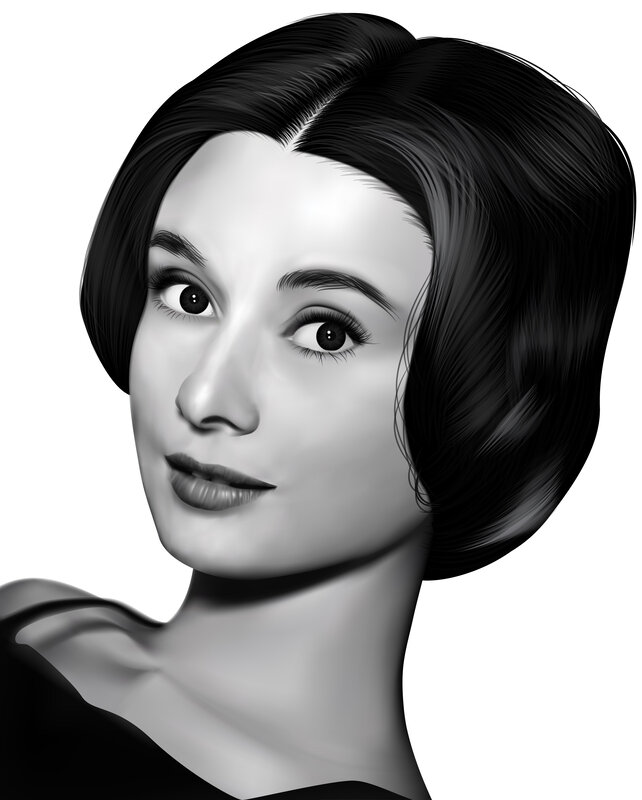 black and white portrait of woman