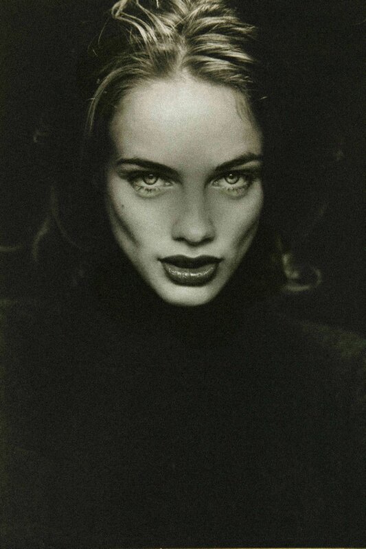 black and white portrait of woman