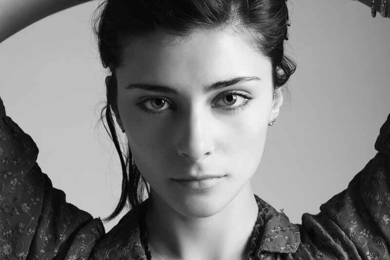 black and white portrait of woman