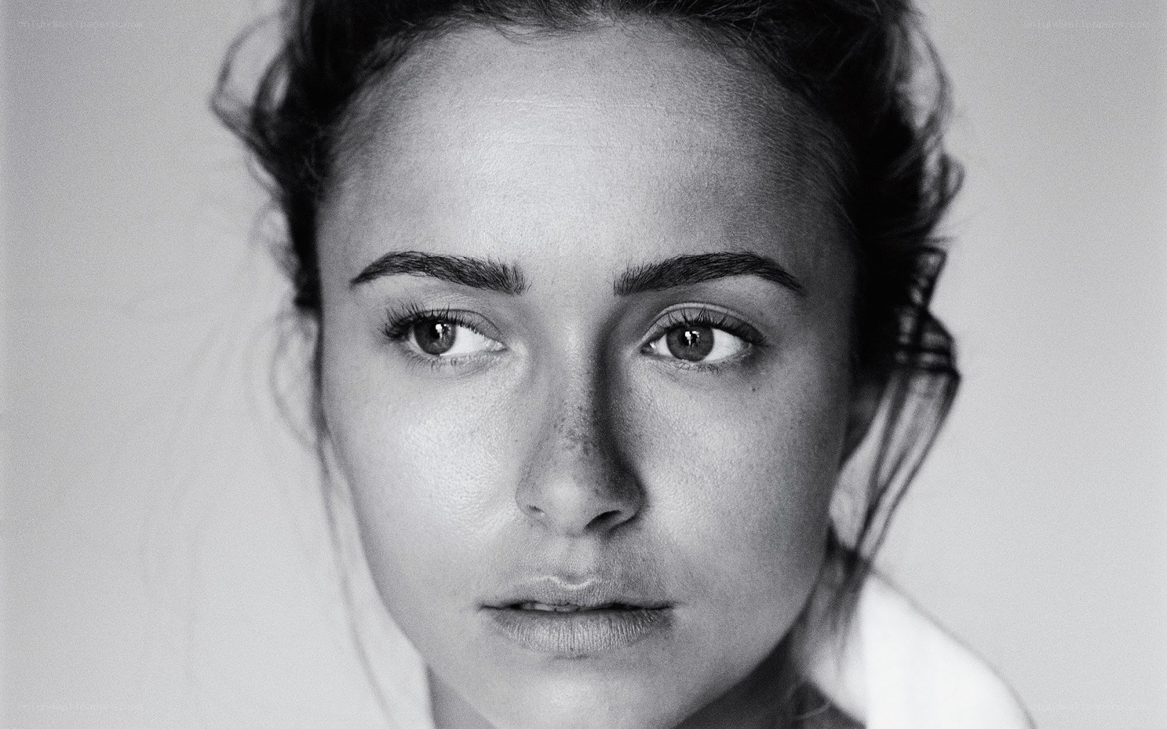 black and white portrait of woman