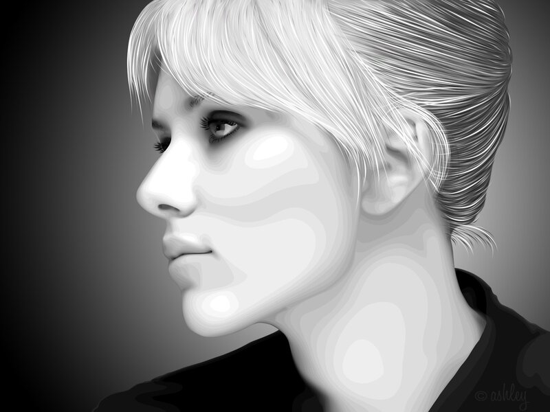 black and white portrait of woman
