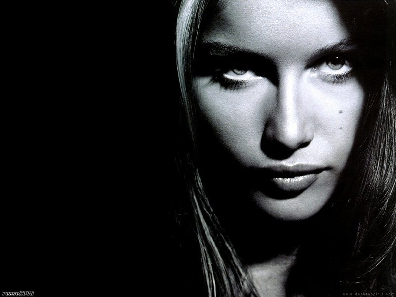 black and white portrait of woman