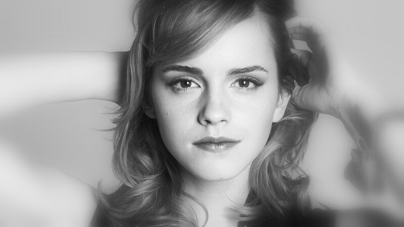black and white portrait of woman