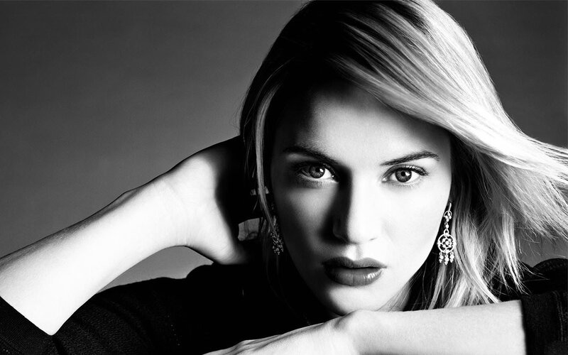 black and white portrait of woman