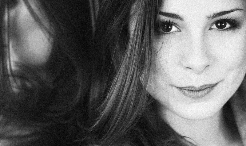 black and white portrait of woman