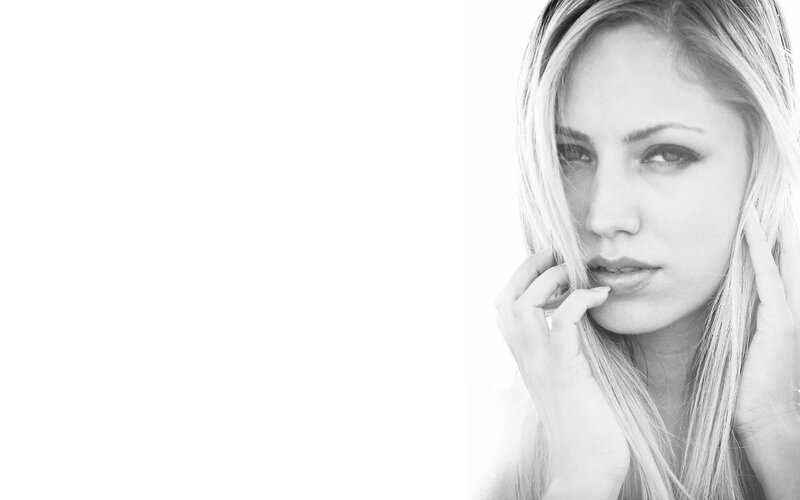 black and white portrait of woman
