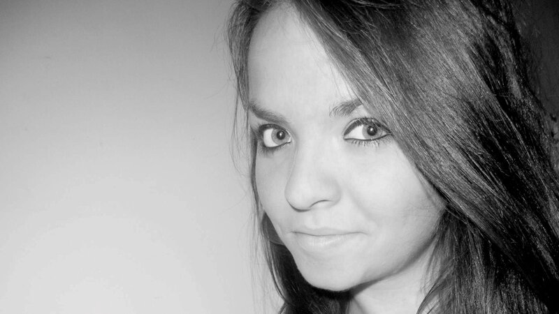 black and white portrait of woman