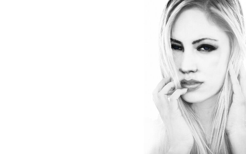 black and white portrait of woman