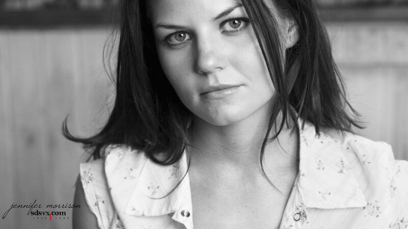 black and white portrait of woman