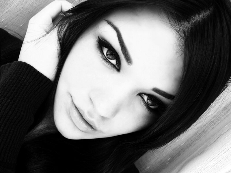 black and white portrait of woman