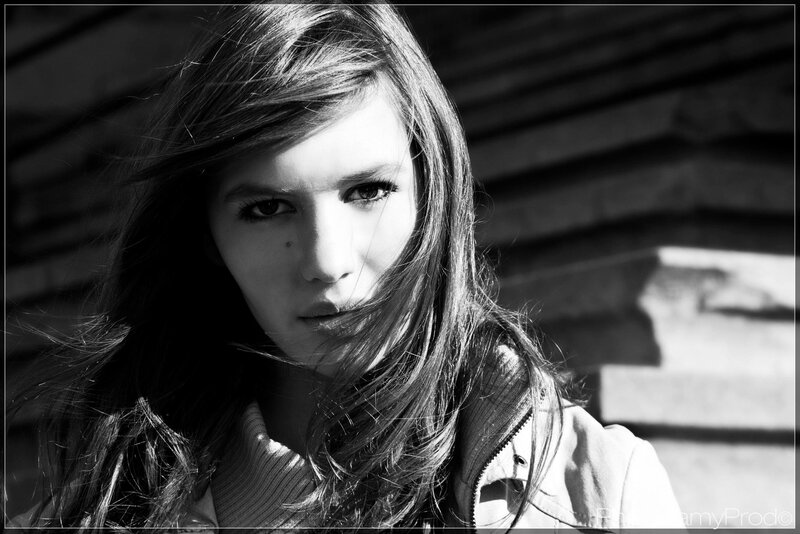 black and white portrait of woman