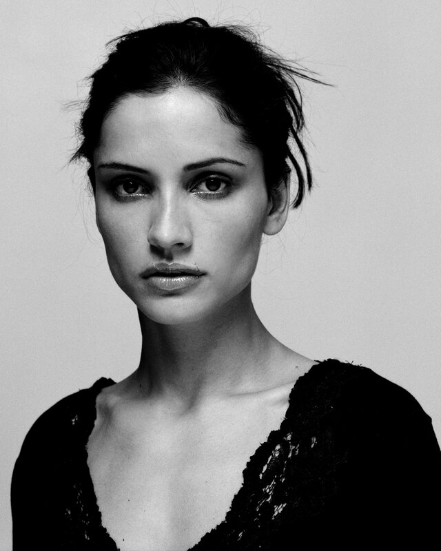 black and white portrait of woman