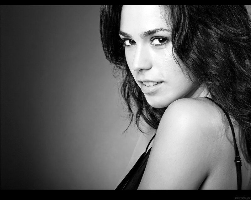 black and white portrait of woman