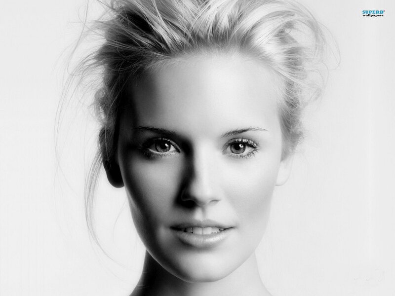 black and white portrait of woman