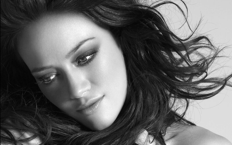 black and white portrait of woman