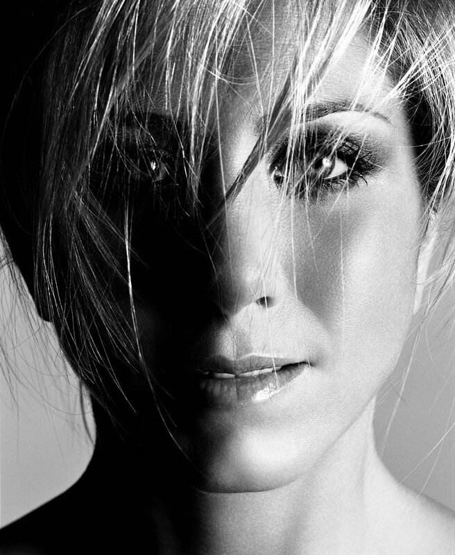 black and white portrait of woman