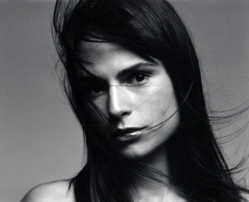 black and white portrait of woman