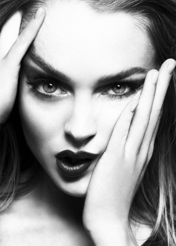 black and white portrait of woman