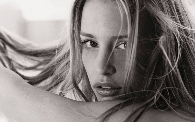 black and white portrait of woman