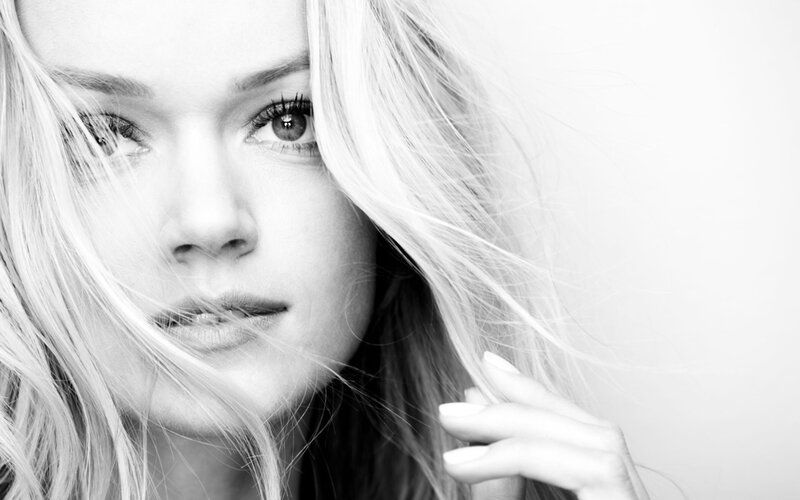 black and white portrait of woman