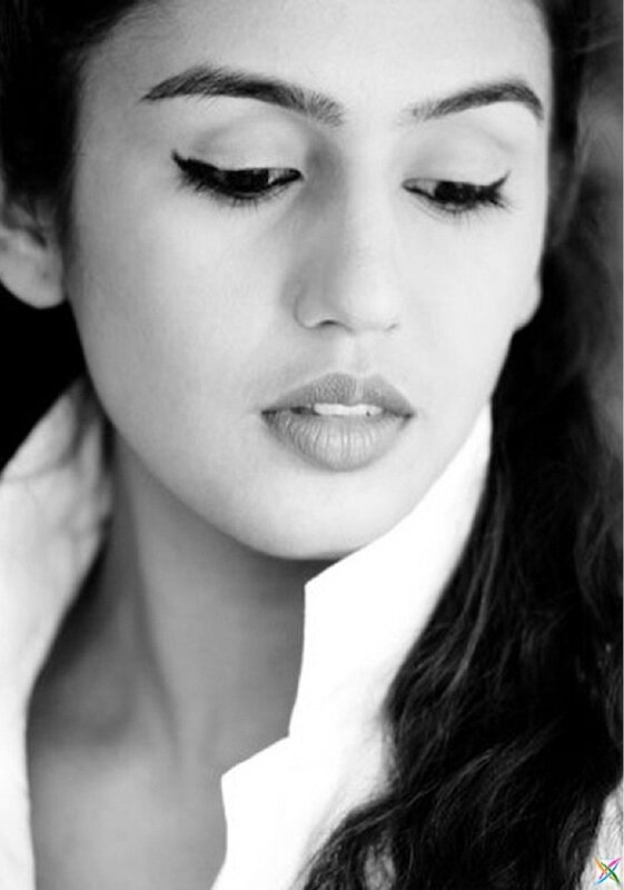 black and white portrait of woman