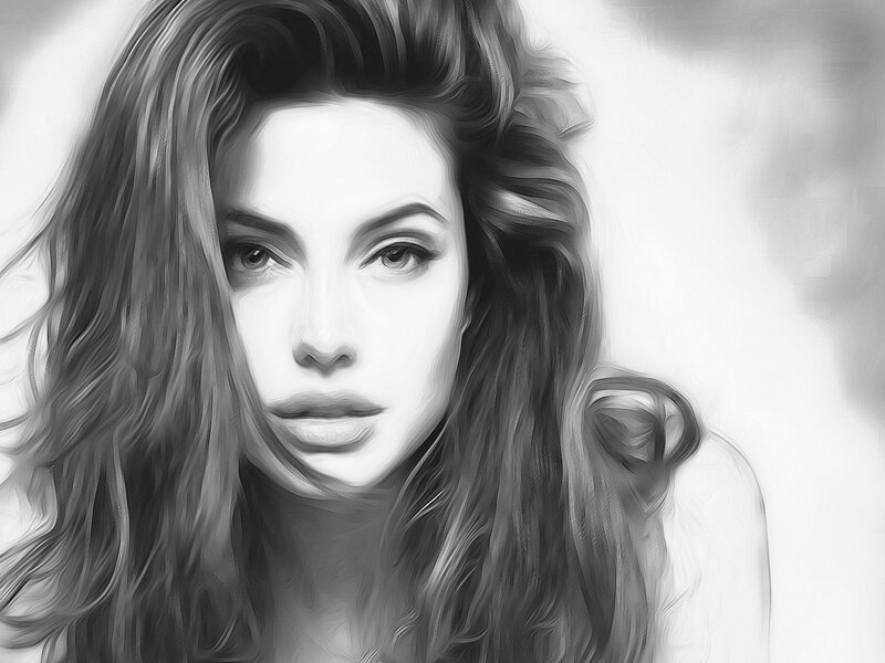 black and white portrait of woman