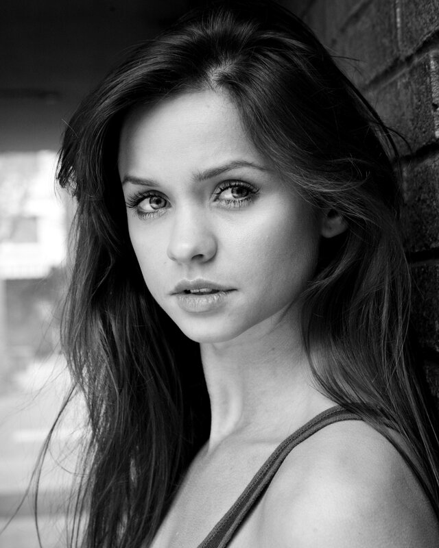 black and white portrait of woman