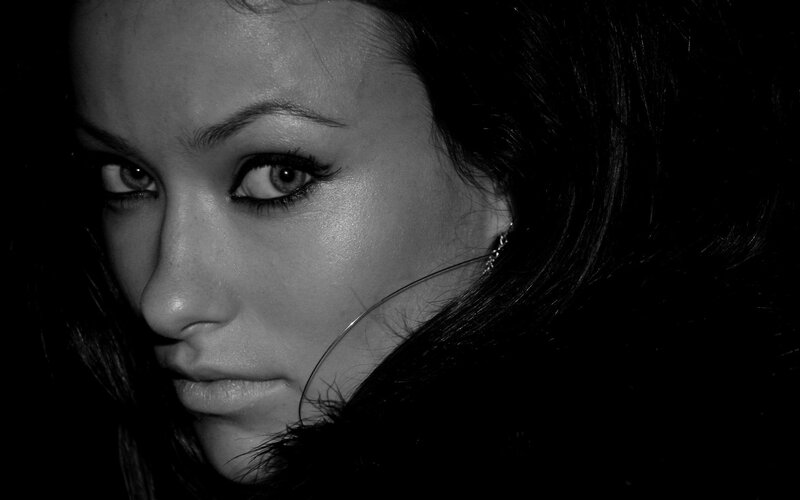 black and white portrait of woman