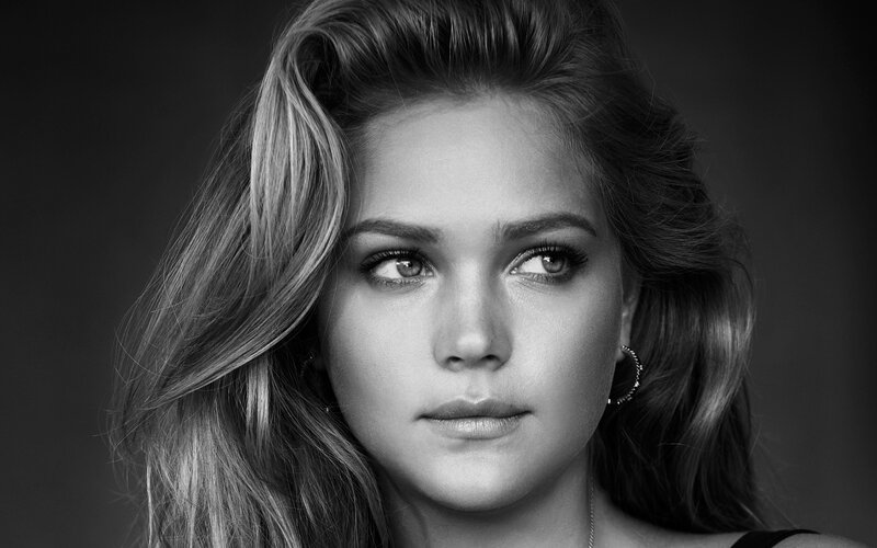 black and white portrait of woman