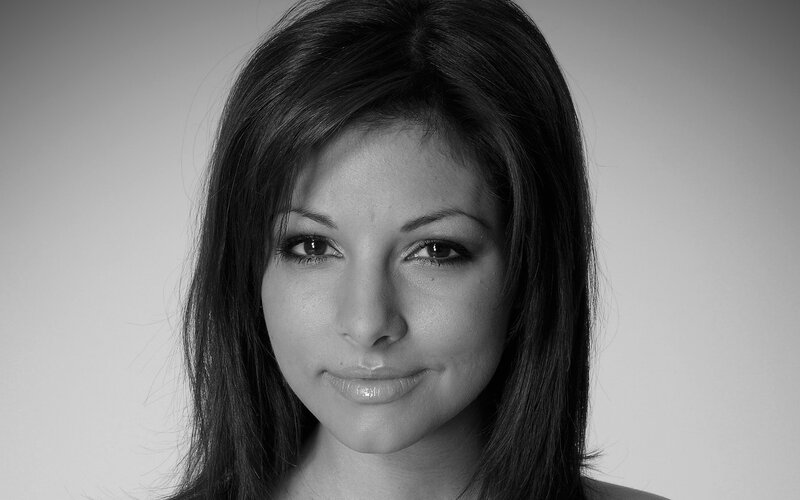 black and white portrait of woman