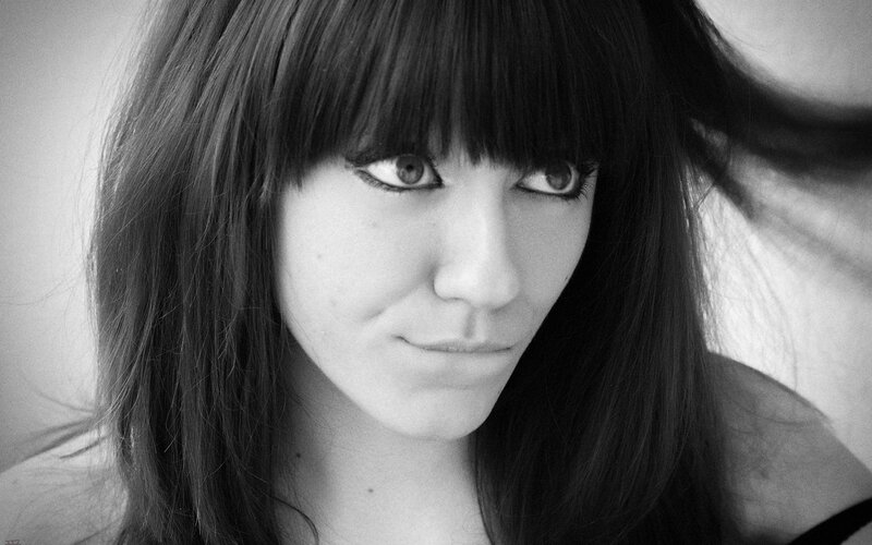 black and white portrait of woman
