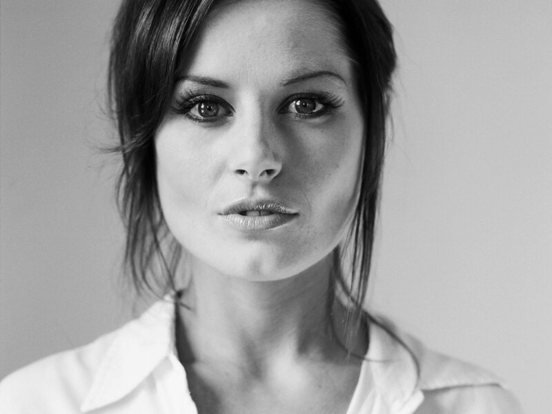 black and white portrait of woman