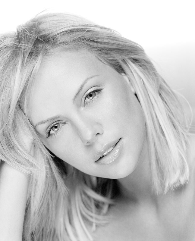 black and white portrait of woman