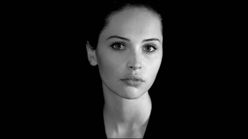 black and white portrait of woman