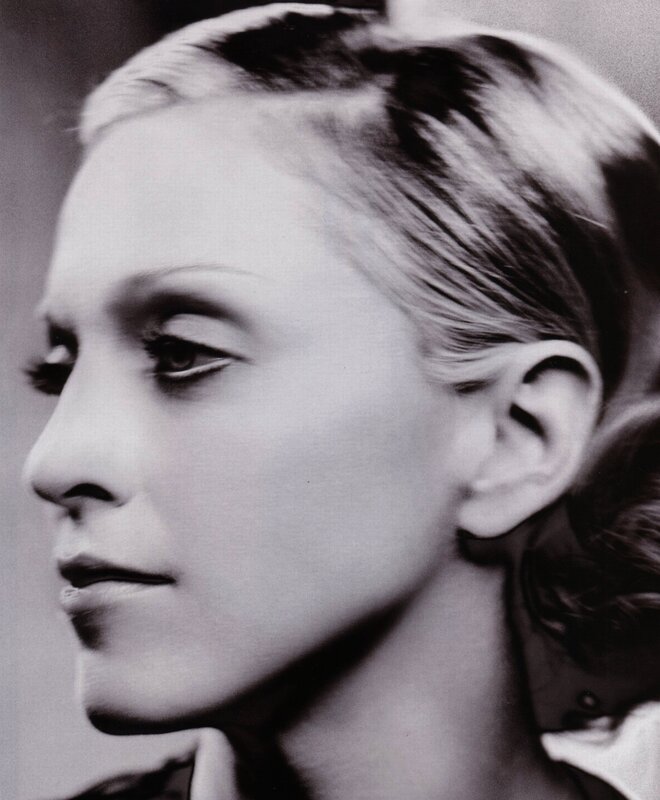 black and white portrait of woman