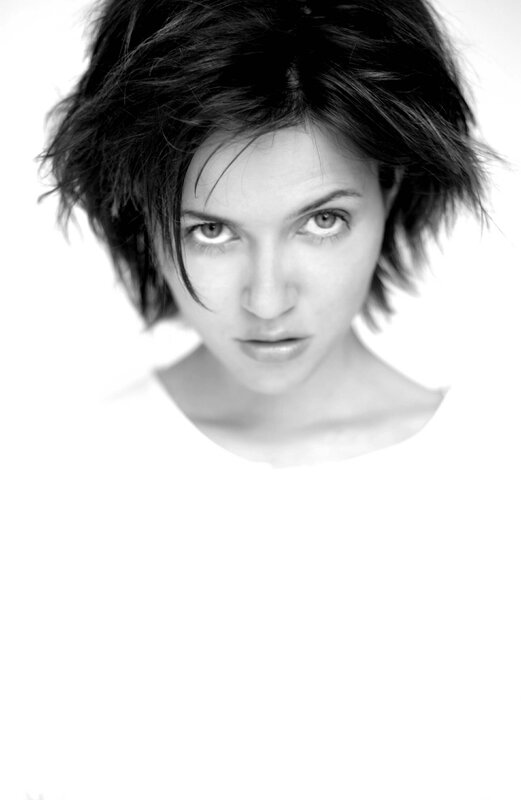 black and white portrait of woman