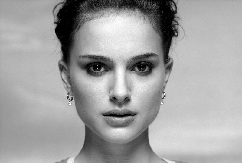 black and white portrait of woman