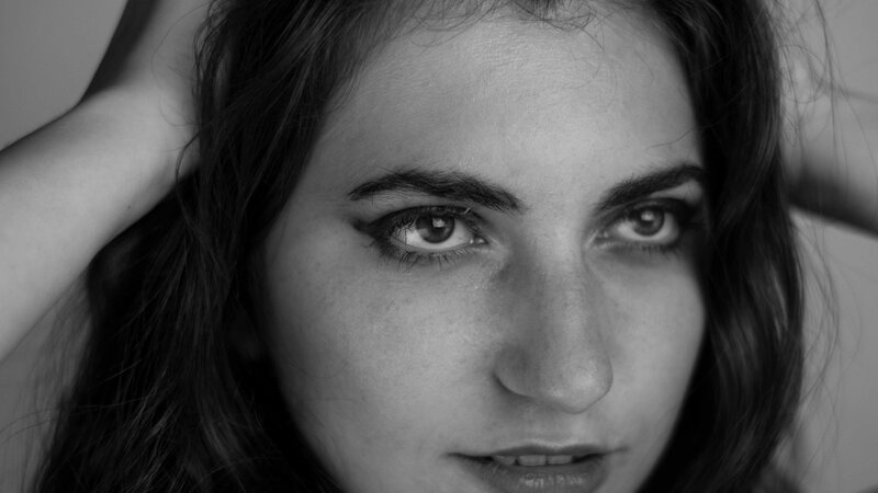 black and white portrait of woman