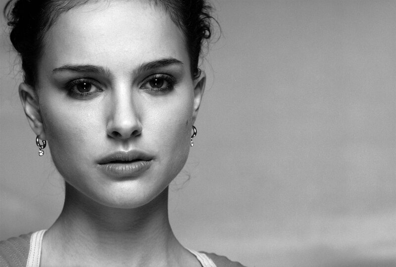 black and white portrait of woman