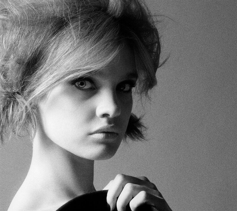 black and white portrait of woman